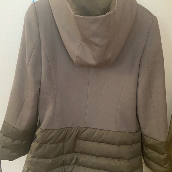 CINZIA ROCCA DUE BEIGE TAUPE WOOL HOODED COAT $985 - Picture 3 of 10